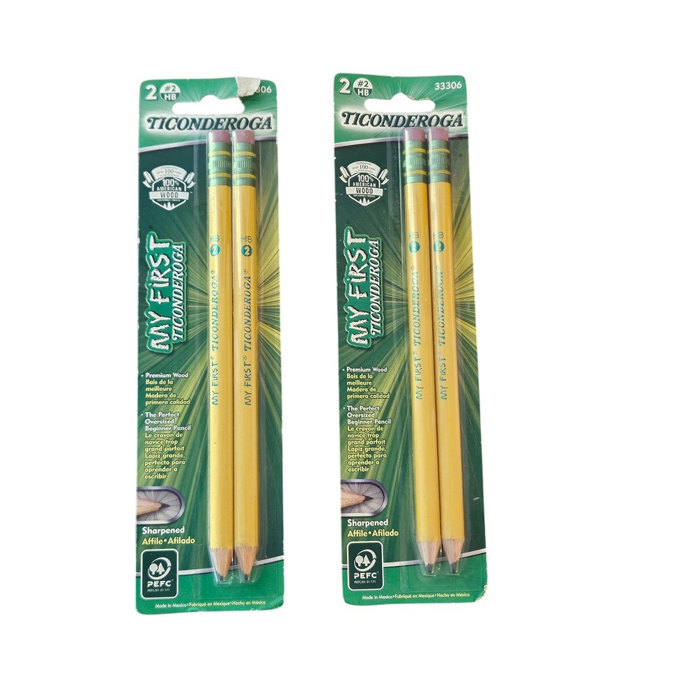 Ticonderoga My First Pencils #2 HB Woodcase Pre-Sharpened 2-Pack Lot of 2‎ 33306